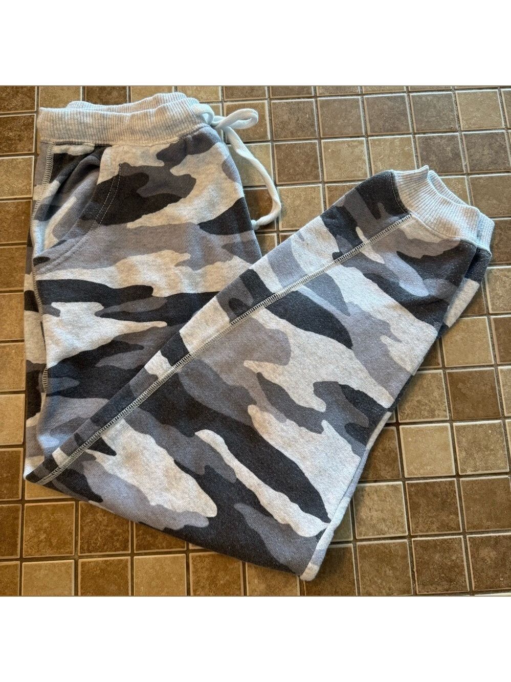 Aerie Gray and Black Camouflage Joggers